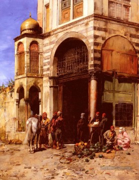 Pasini Albert Le Fruitmarket classique arabe Peinture à l'huile